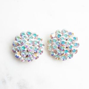 Handmade Crystal Cluster Earrings | Round